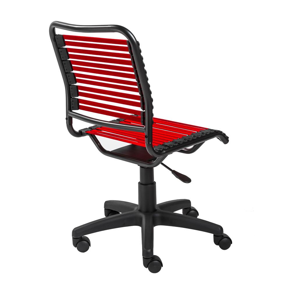 Euro Style - Allison Flat Bungie Low Back Armless Office Chair, Red/Graphite/Black - 12540RED veiw 5