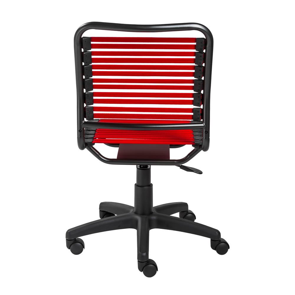 Euro Style - Allison Flat Bungie Low Back Armless Office Chair, Red/Graphite/Black - 12540RED veiw 6