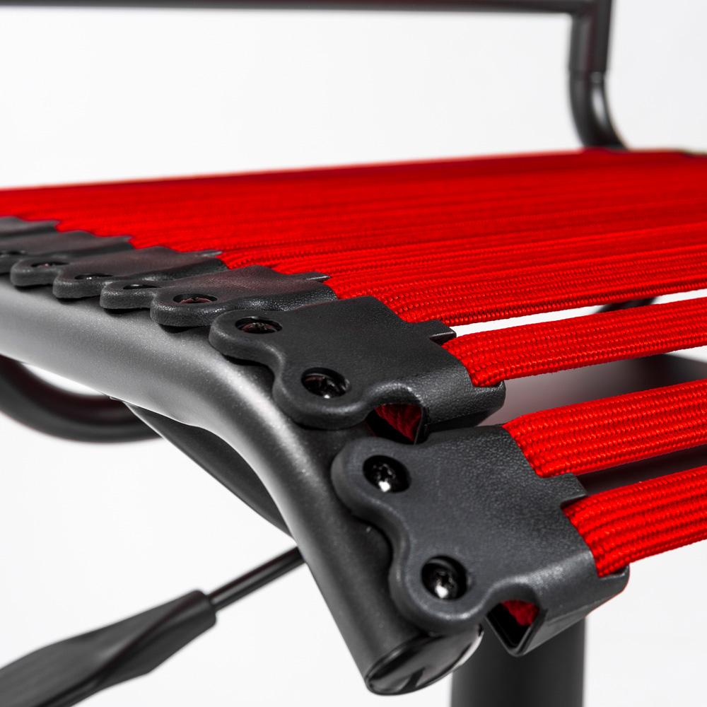Euro Style - Allison Flat Bungie Low Back Armless Office Chair, Red/Graphite/Black - 12540RED veiw 7