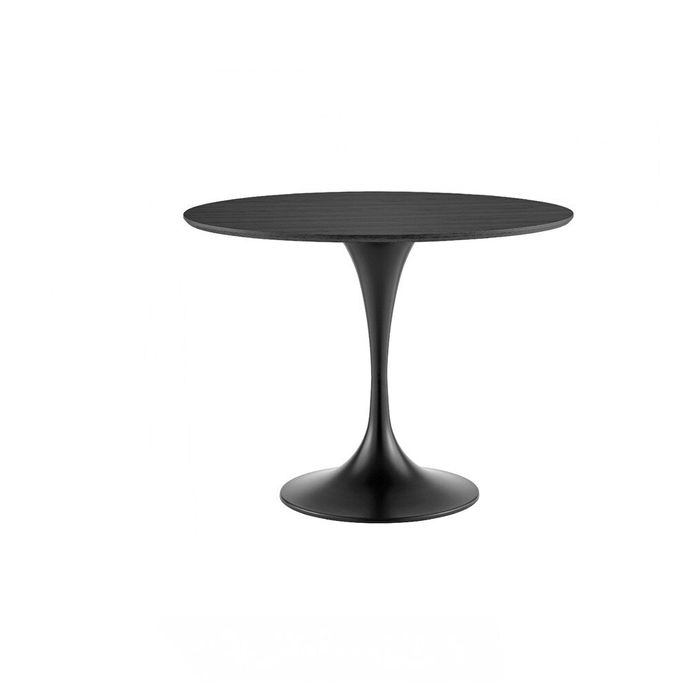 Euro Style - Astrid 40in Round Table, Black Wood Top/Matte Black Steel Base - 90264BLK-KIT veiw 5