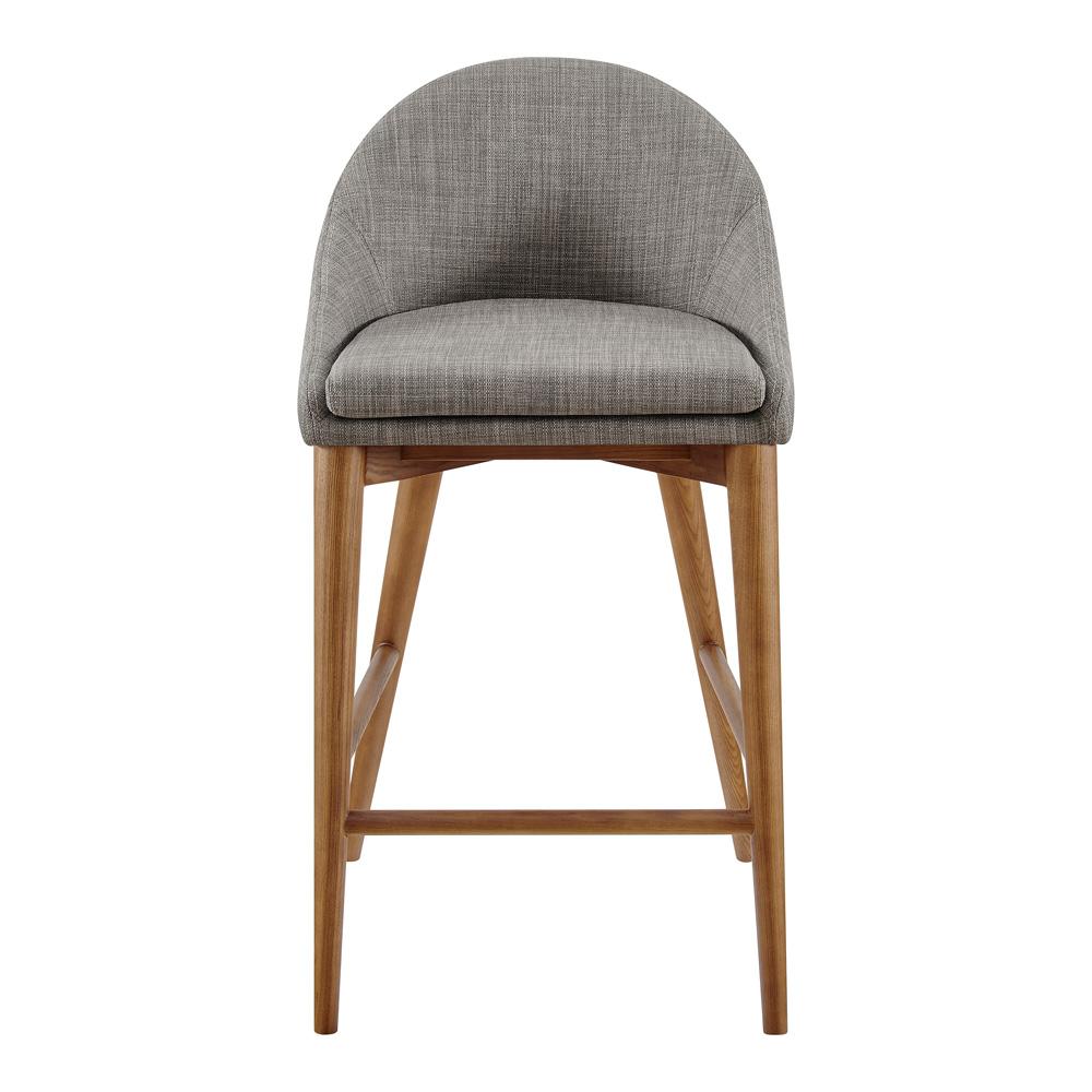 Euro Style - Baruch Counter Stool, Dark Gray/Walnut Legs - 38677DKGRY veiw 1