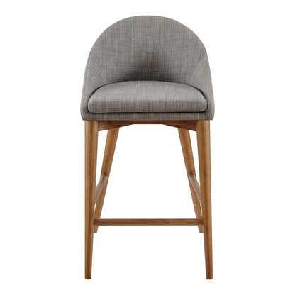Euro Style - Baruch Counter Stool, Dark Gray/Walnut Legs - 38677DKGRY veiw 1