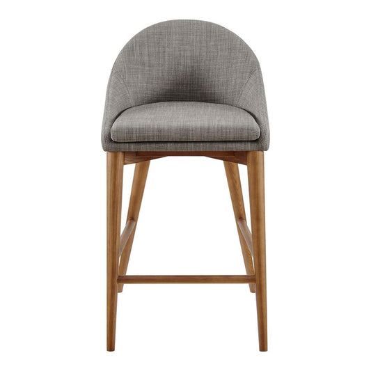 Euro Style - Baruch Counter Stool, Dark Gray/Walnut Legs - 38677DKGRY veiw 1