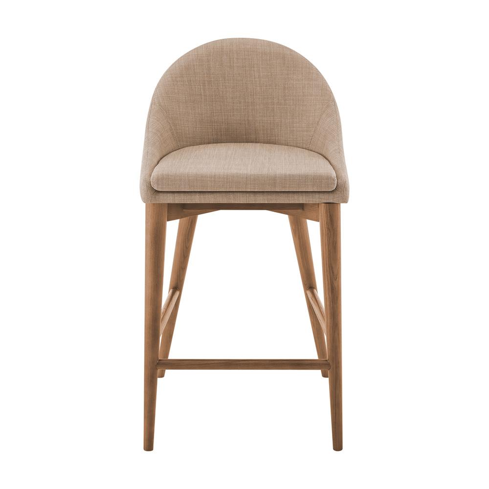 Euro Style - Baruch Counter Stool, Tan/Walnut Legs - 38677TAN veiw 1
