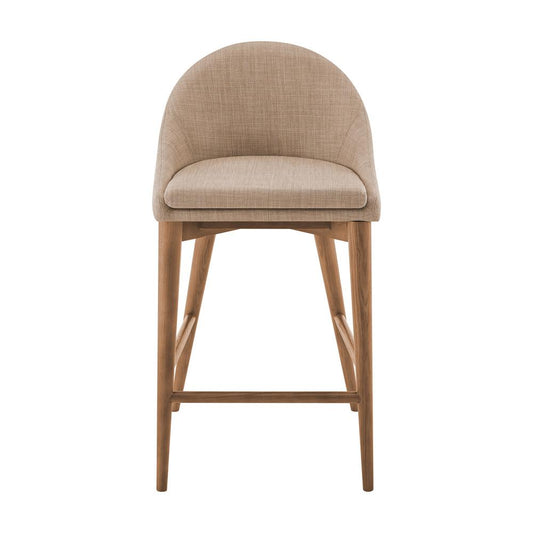 Euro Style - Baruch Counter Stool, Tan/Walnut Legs - 38677TAN veiw 1