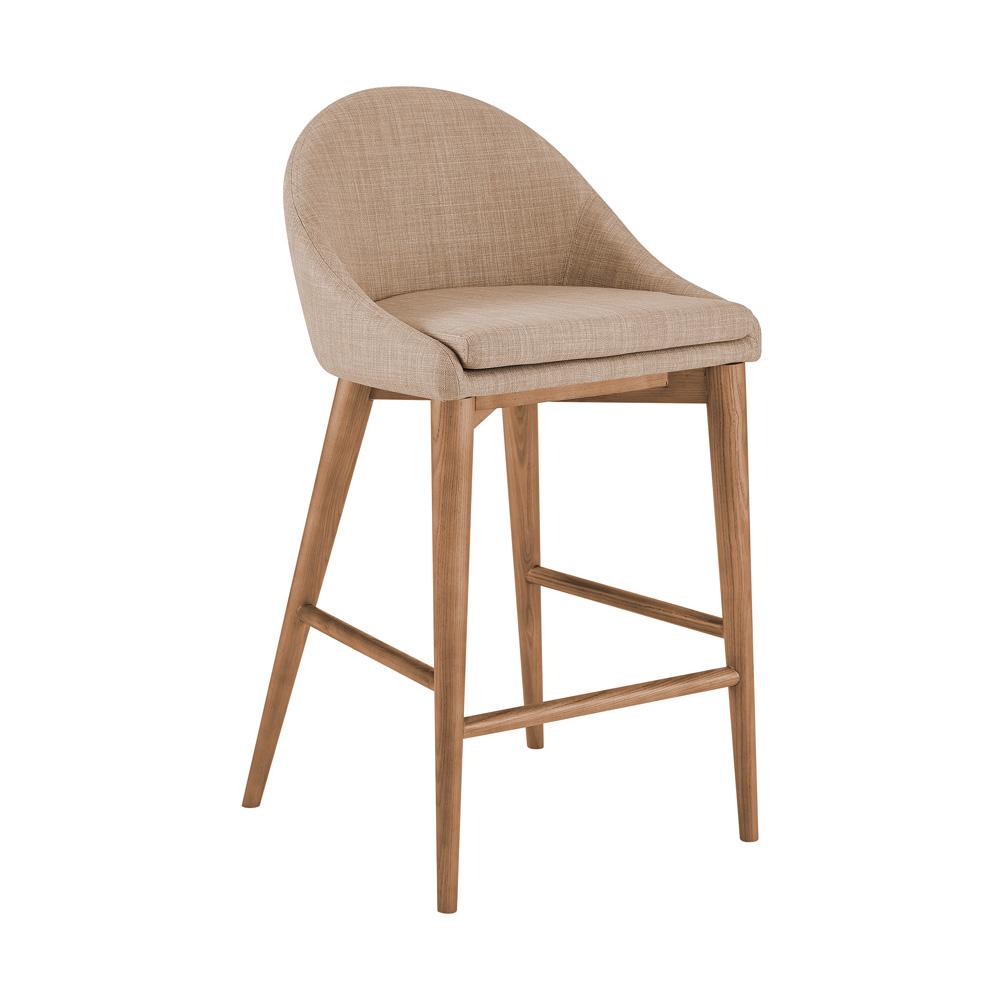 Euro Style - Baruch Counter Stool, Tan/Walnut Legs - 38677TAN veiw 2