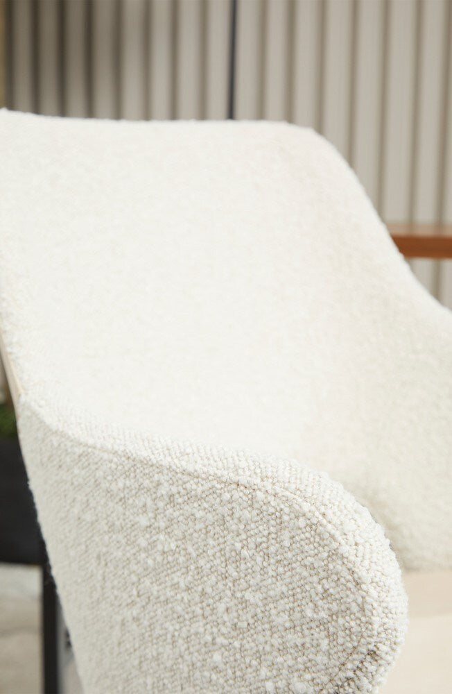 Euro Style - Darcie Faux Leather and Fabric Swivel Armchair, Ivory/Black - 30391-IVRY veiw 7
