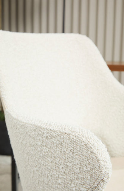 Euro Style - Darcie Faux Leather and Fabric Swivel Armchair, Ivory/Black - 30391-IVRY veiw 7