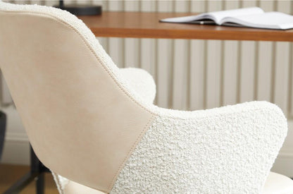Euro Style - Darcie Faux Leather and Fabric Swivel Armchair, Ivory/Black - 30391-IVRY veiw 8