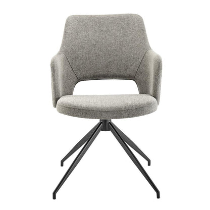 Euro Style - Darcie Fabric Swivel Armchair In Light Gray/Black - 30391-LTGRY veiw 1
