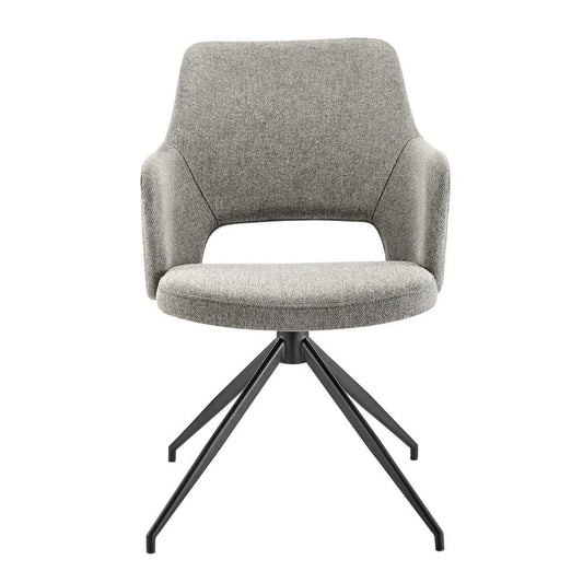 Euro Style - Darcie Fabric Swivel Armchair In Light Gray/Black - 30391-LTGRY veiw 1