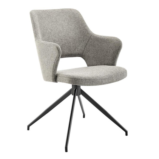 Euro Style - Darcie Fabric Swivel Armchair In Light Gray/Black - 30391-LTGRY veiw 2