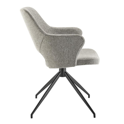 Euro Style - Darcie Fabric Swivel Armchair In Light Gray/Black - 30391-LTGRY veiw 3