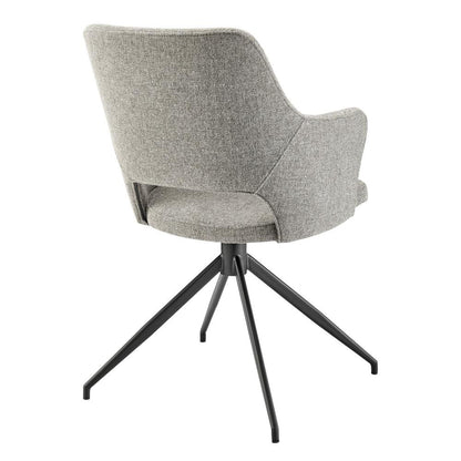 Euro Style - Darcie Fabric Swivel Armchair In Light Gray/Black - 30391-LTGRY veiw 4