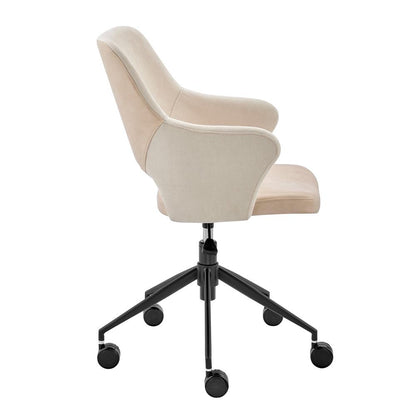Euro Style - Darcie Faux Leather and Fabric Office Chair, Beige/Black - 30395-LTBG veiw 3