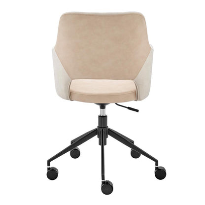 Euro Style - Darcie Faux Leather and Fabric Office Chair, Beige/Black - 30395-LTBG veiw 5