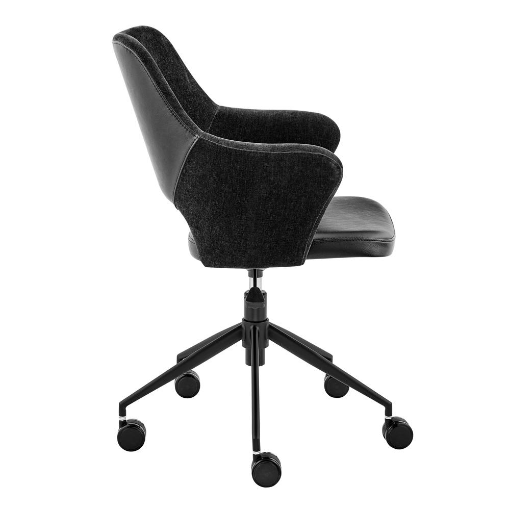Euro Style - Darcie Faux Leather and Fabric Office Chair, Black - 30395-BLK veiw 3