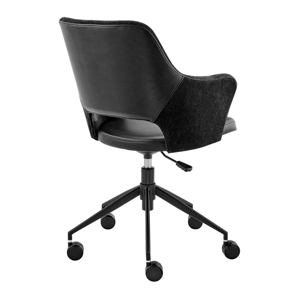 Euro Style - Darcie Faux Leather and Fabric Office Chair, Black - 30395-BLK veiw 4