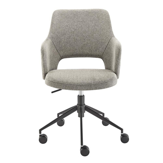 Euro Style - Darcie Faux Leather and Fabric Office Chair, Light Gray/Black - 30394-LTGRY veiw 1