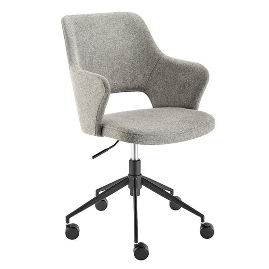 Euro Style - Darcie Faux Leather and Fabric Office Chair, Light Gray/Black - 30394-LTGRY veiw 2