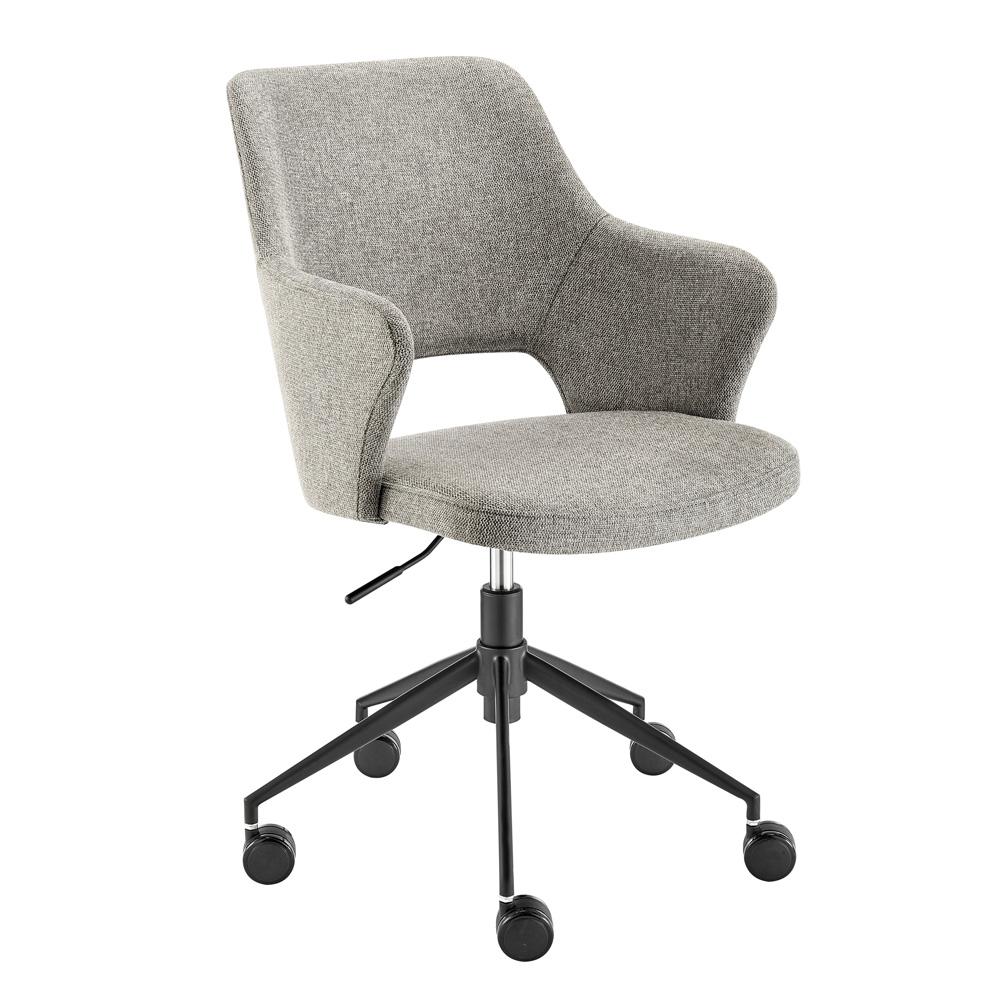 Euro Style - Darcie Faux Leather and Fabric Office Chair, Light Gray/Black - 30394-LTGRY veiw 3