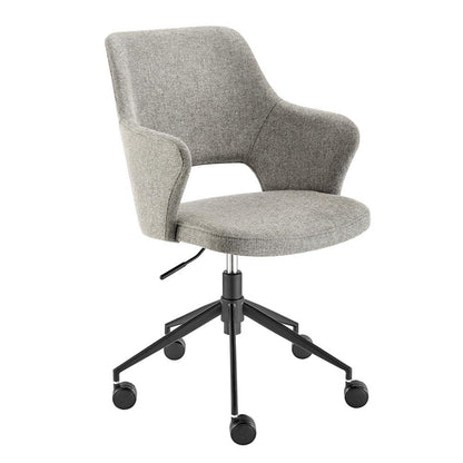 Euro Style - Darcie Faux Leather and Fabric Office Chair, Light Gray/Black - 30394-LTGRY veiw 3