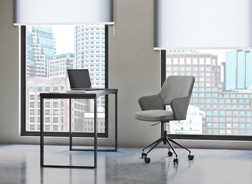 Euro Style - Darcie Faux Leather and Fabric Office Chair, Light Gray/Black - 30394-LTGRY veiw 8