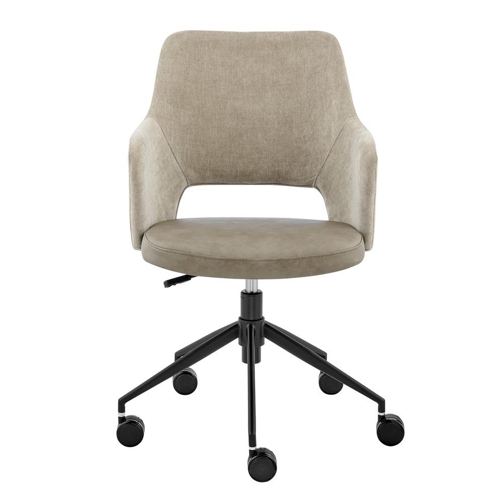Euro Style - Darcie Faux Leather and Fabric Office Chair, Light Taupe/Light Gray/Black - 30395-LTTPE veiw 1