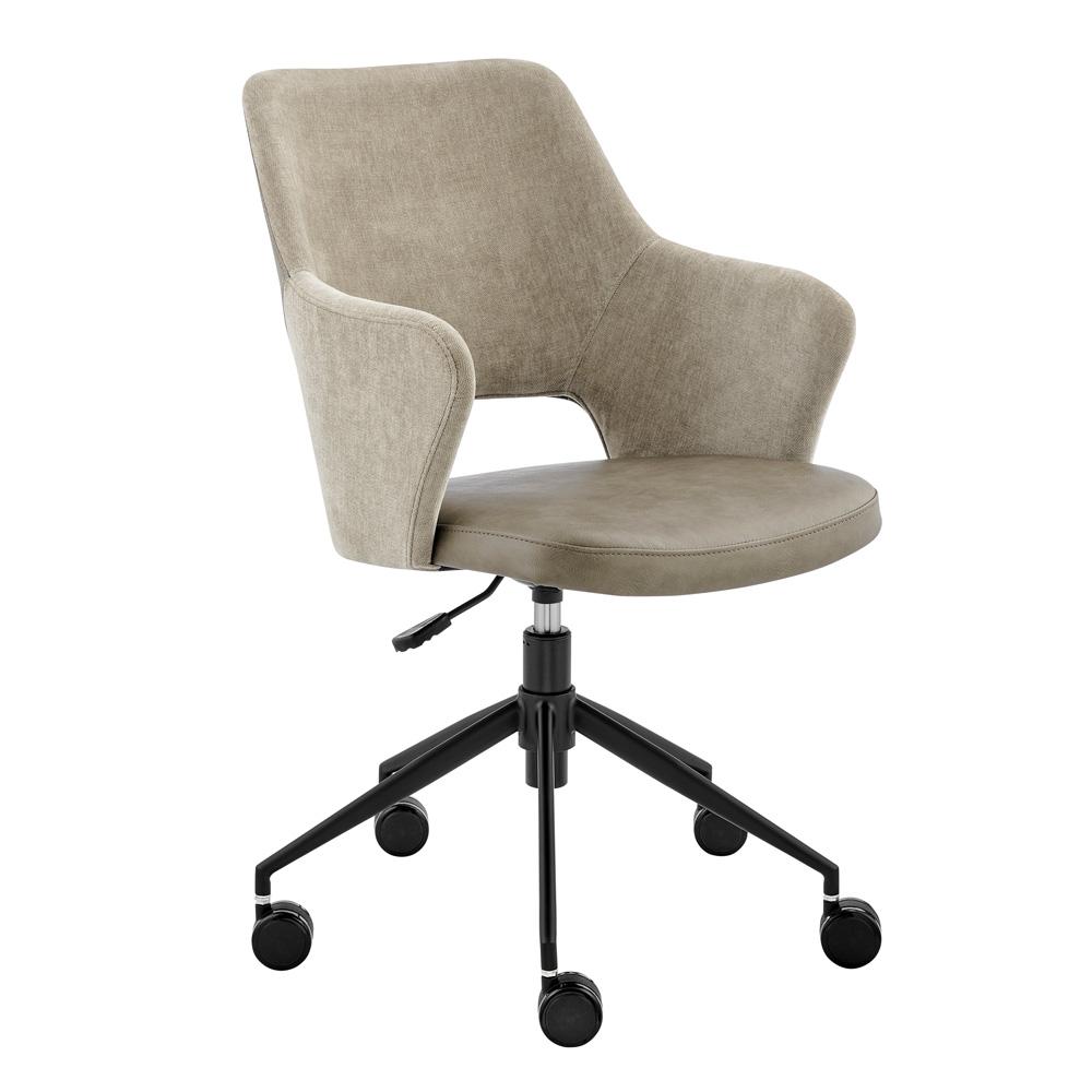 Euro Style - Darcie Faux Leather and Fabric Office Chair, Light Taupe/Light Gray/Black - 30395-LTTPE veiw 2