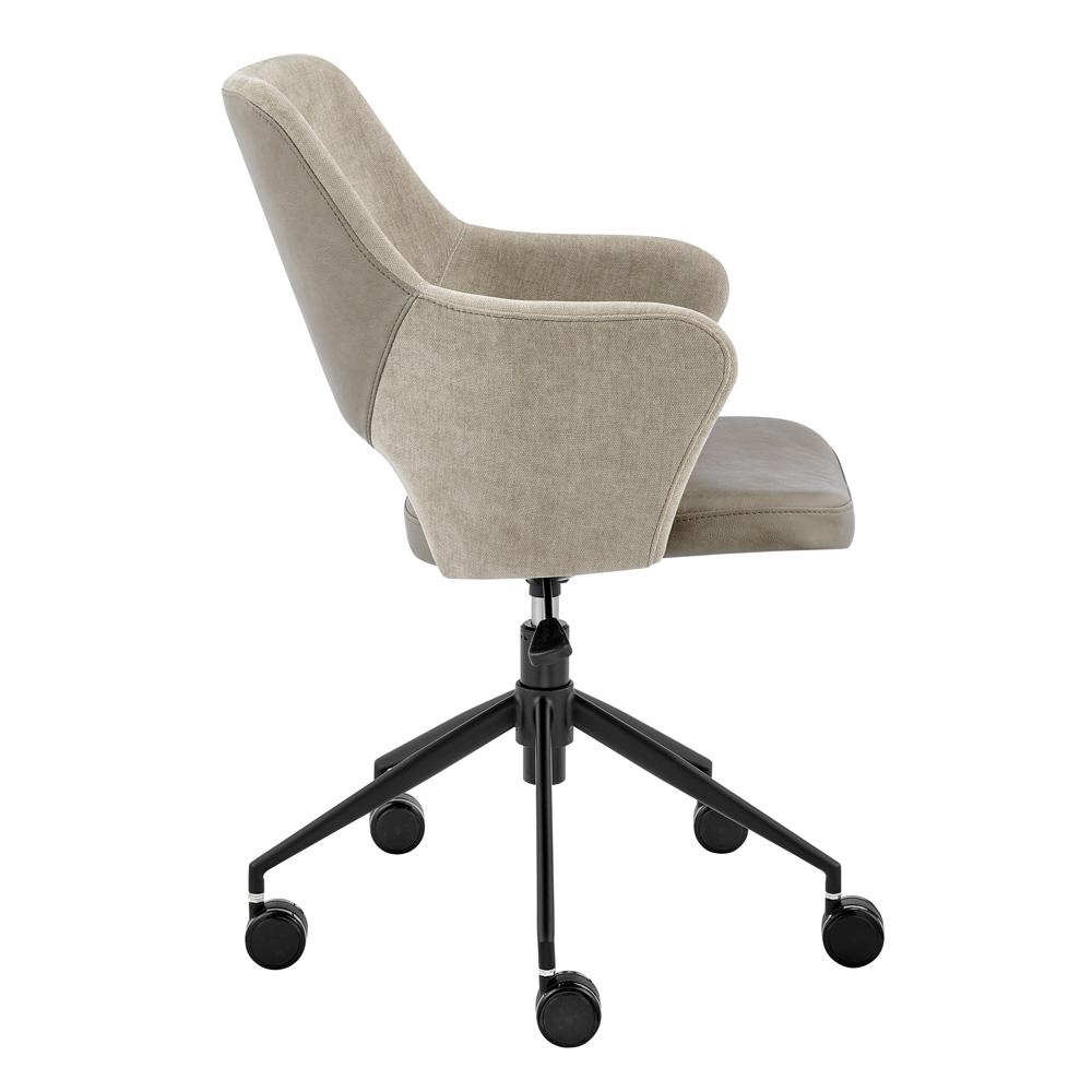 Euro Style - Darcie Faux Leather and Fabric Office Chair, Light Taupe/Light Gray/Black - 30395-LTTPE veiw 3