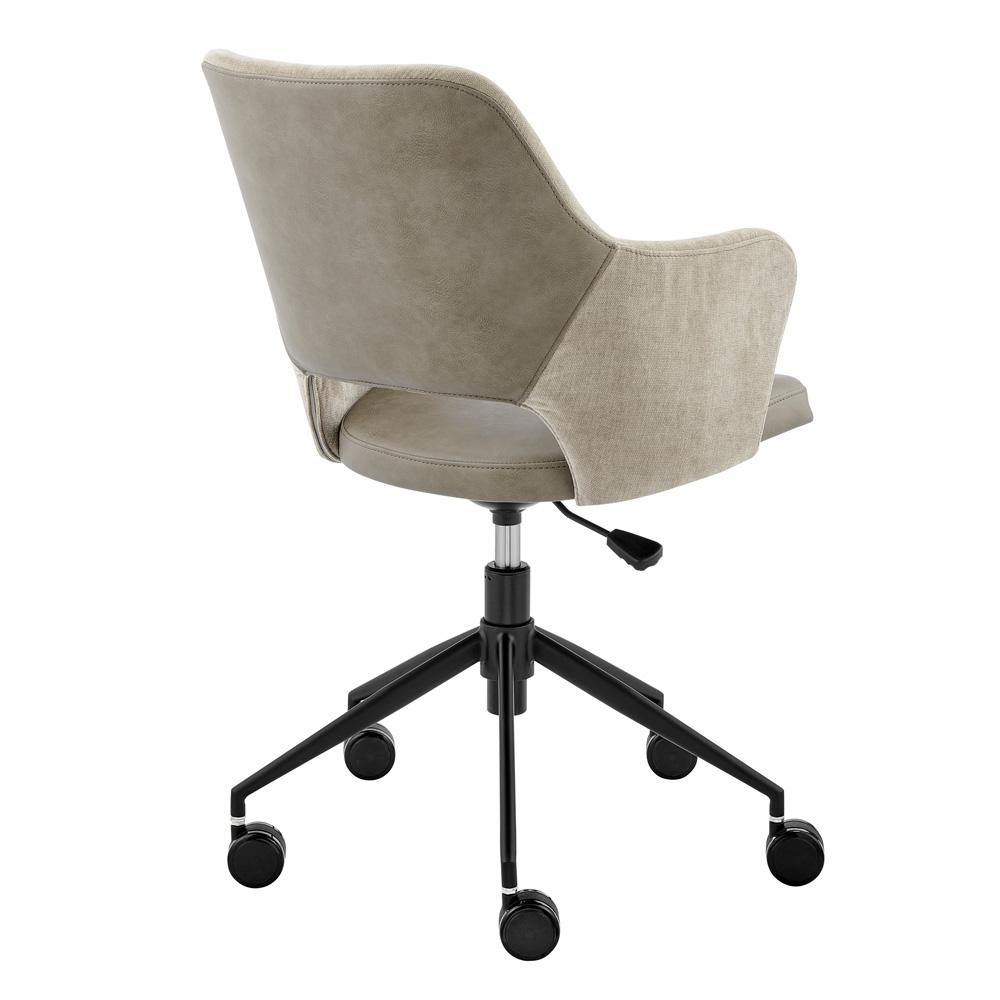 Euro Style - Darcie Faux Leather and Fabric Office Chair, Light Taupe/Light Gray/Black - 30395-LTTPE veiw 5