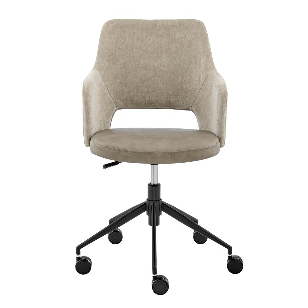 Euro Style - Darcie Faux Leather and Fabric Office Chair, Light Taupe/Light Gray/Black - 30395-LTTPE veiw 6