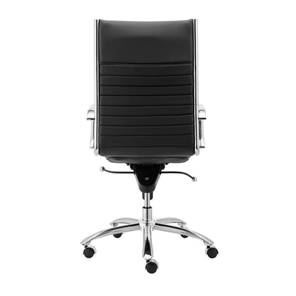 Euro Style - Dirk Faux Leather High Back Office Chair, Black/Chrome - 00675BLK veiw 5