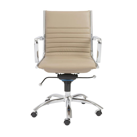 Euro Style - Dirk Faux Leather High Back Office Chair, Taupe/Chrome - 00675TPE veiw 1