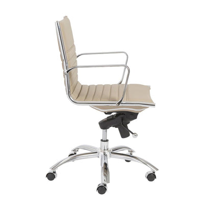Euro Style - Dirk Faux Leather High Back Office Chair, Taupe/Chrome - 00675TPE veiw 5