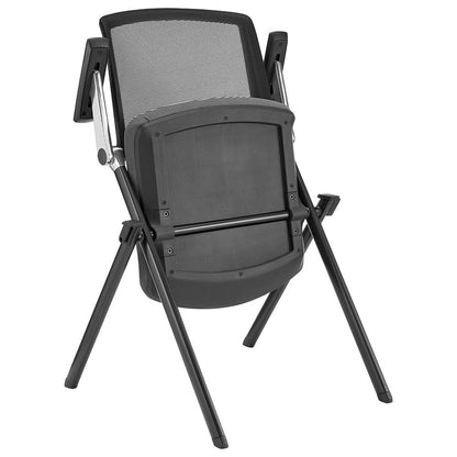 Euro Style - Hilma Fabric Stacking Chairs with Mesh Back, Gray/Matte Black - Set of 2 - 12100GRY veiw 6