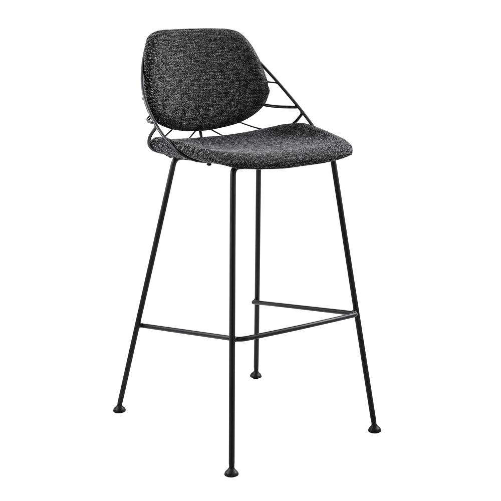Euro Style - Linnea Fabric Bar Stools, Black/Matte Black - Set of 2 - 30564BLK veiw 3