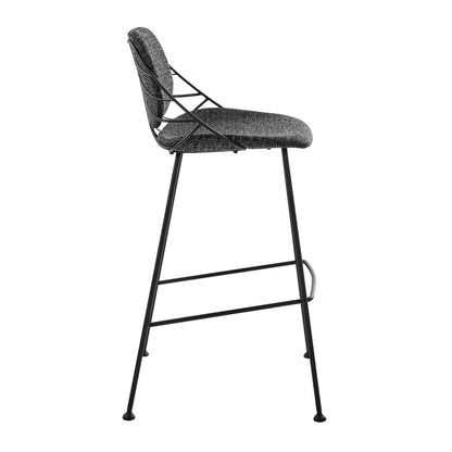 Euro Style - Linnea Fabric Bar Stools, Black/Matte Black - Set of 2 - 30564BLK veiw 4