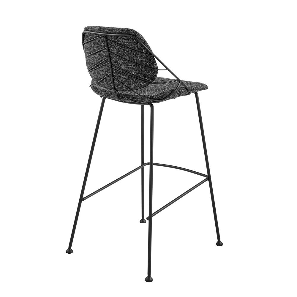 Euro Style - Linnea Fabric Bar Stools, Black/Matte Black - Set of 2 - 30564BLK veiw 5