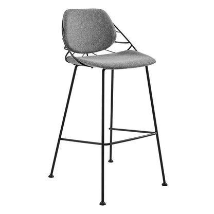 Euro Style - Linnea Fabric Bar Stools, Light Gray/Matte Black - Set of 2 - 30564LTGRY veiw 3