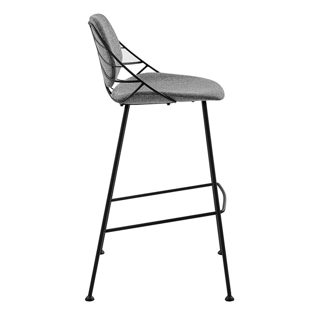 Euro Style - Linnea Fabric Bar Stools, Light Gray/Matte Black - Set of 2 - 30564LTGRY veiw 4