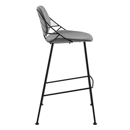 Euro Style - Linnea Fabric Bar Stools, Light Gray/Matte Black - Set of 2 - 30564LTGRY veiw 4