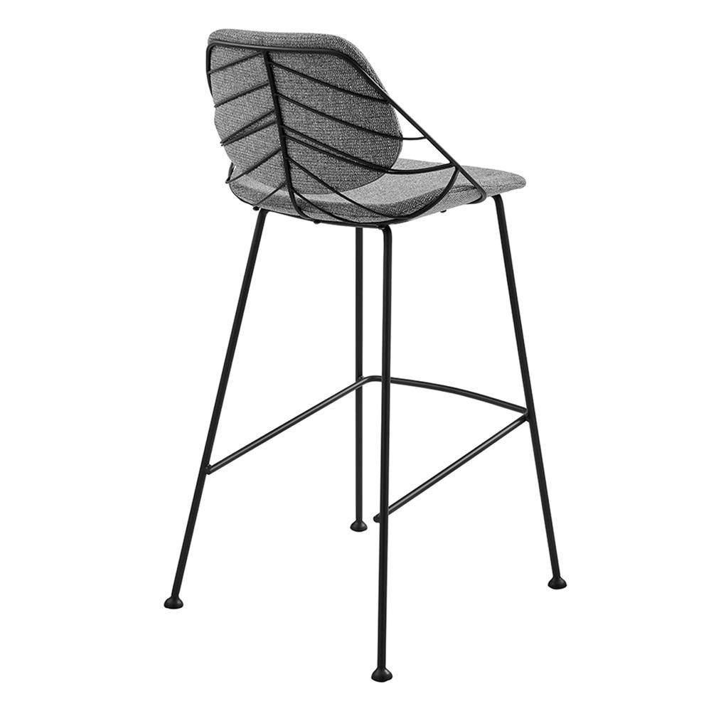 Euro Style - Linnea Fabric Bar Stools, Light Gray/Matte Black - Set of 2 - 30564LTGRY veiw 5