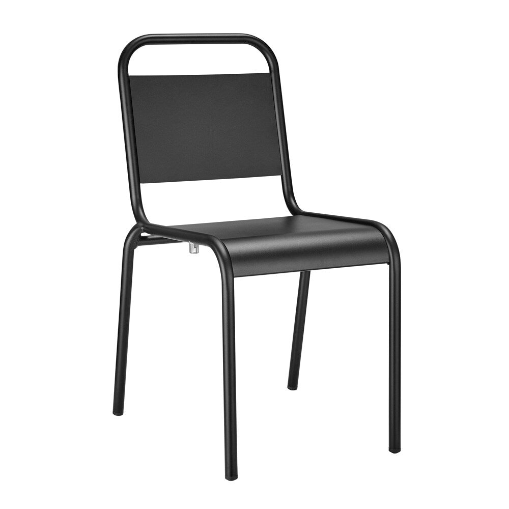 Euro Style - Otis Stackable Aluminum Outdoor Side Chairs, Black - Set of 2 - 90712-BLK veiw 3
