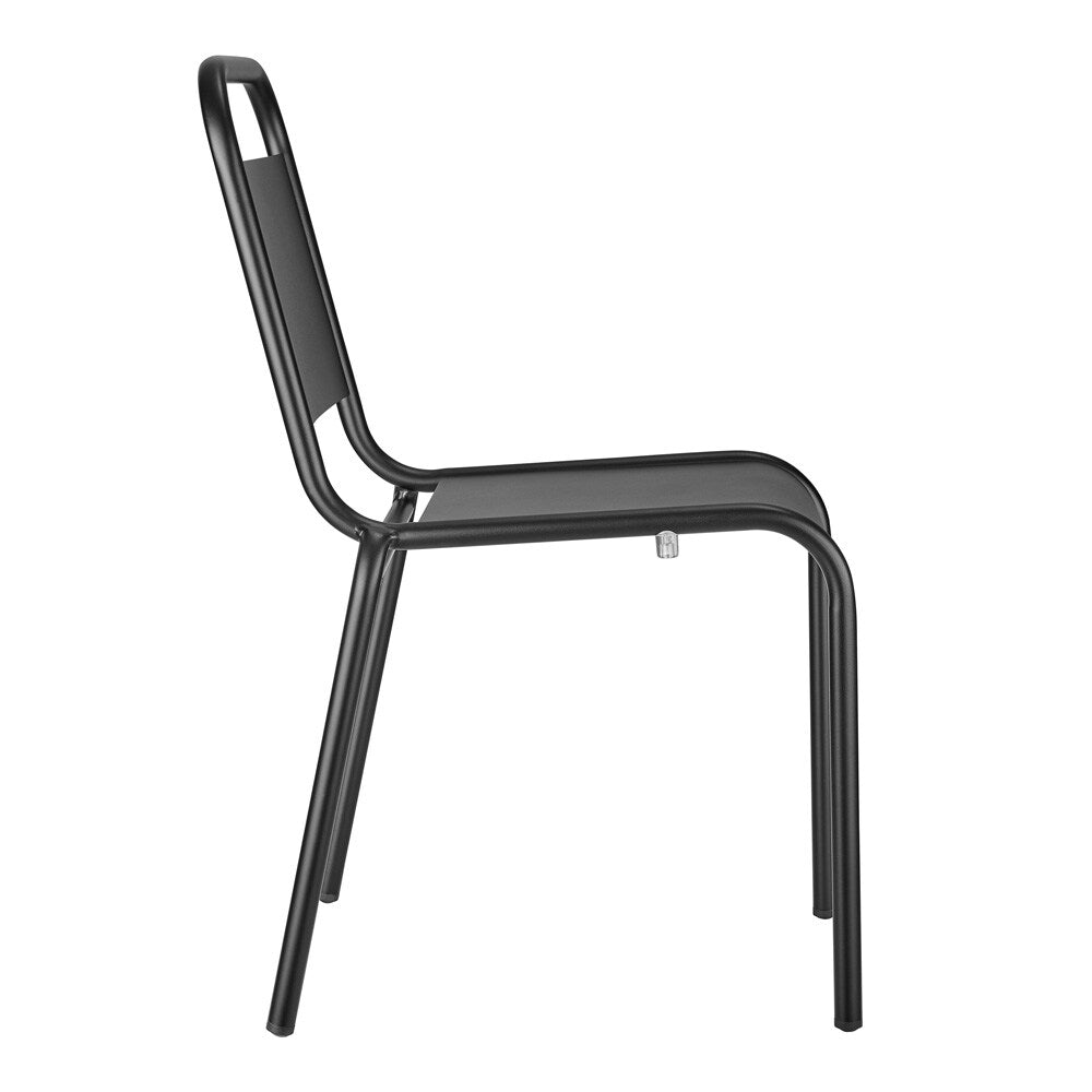 Euro Style - Otis Stackable Aluminum Outdoor Side Chairs, Black - Set of 2 - 90712-BLK veiw 4