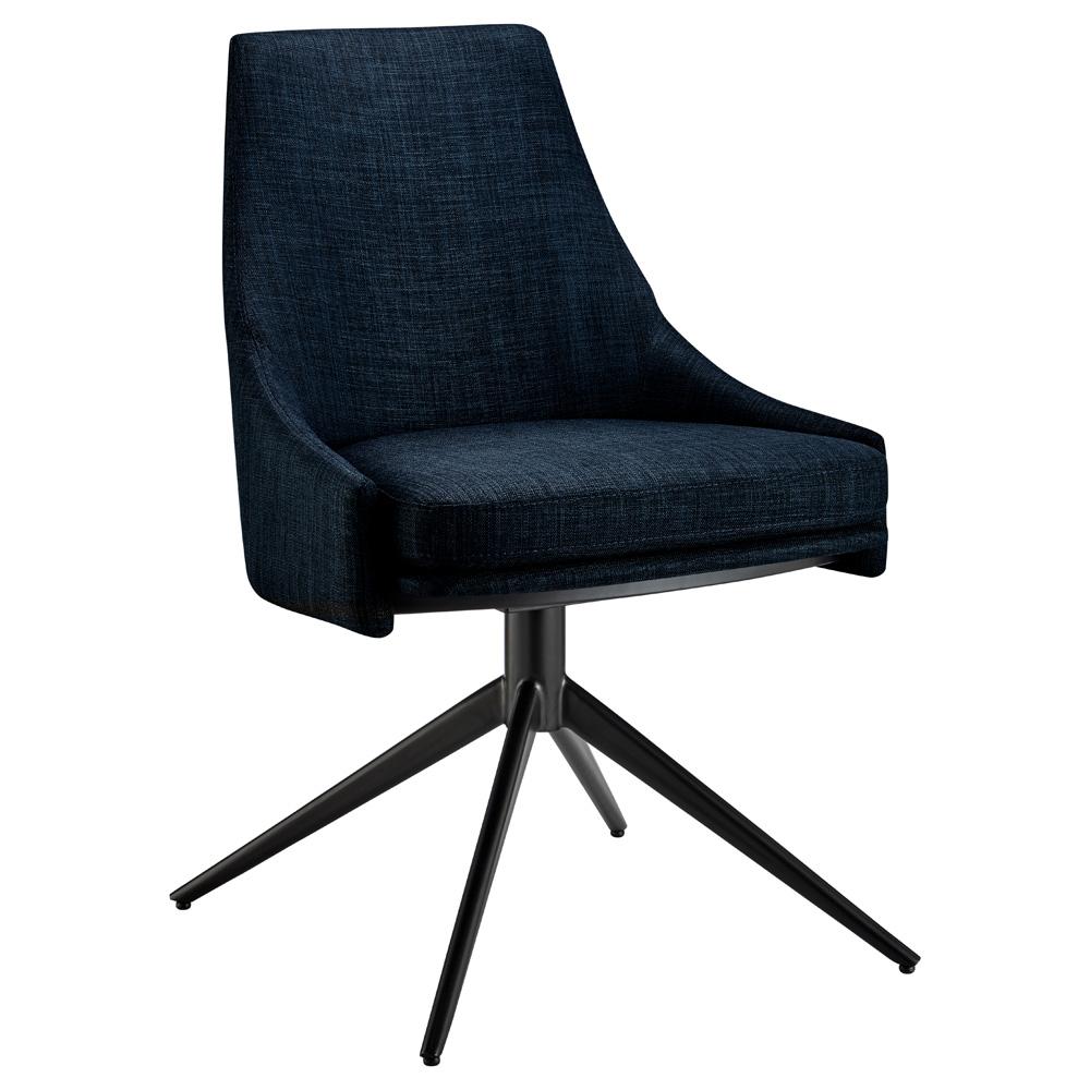 Euro Style - Signa Fabric Swivel Side Chair, Blue/Black - 38996-BLU veiw 2