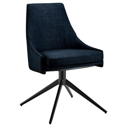 Euro Style - Signa Fabric Swivel Side Chair, Blue/Black - 38996-BLU veiw 2