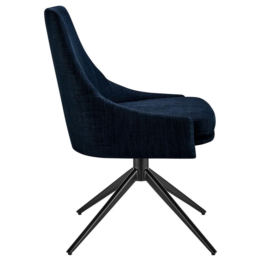 Euro Style - Signa Fabric Swivel Side Chair, Blue/Black - 38996-BLU veiw 3
