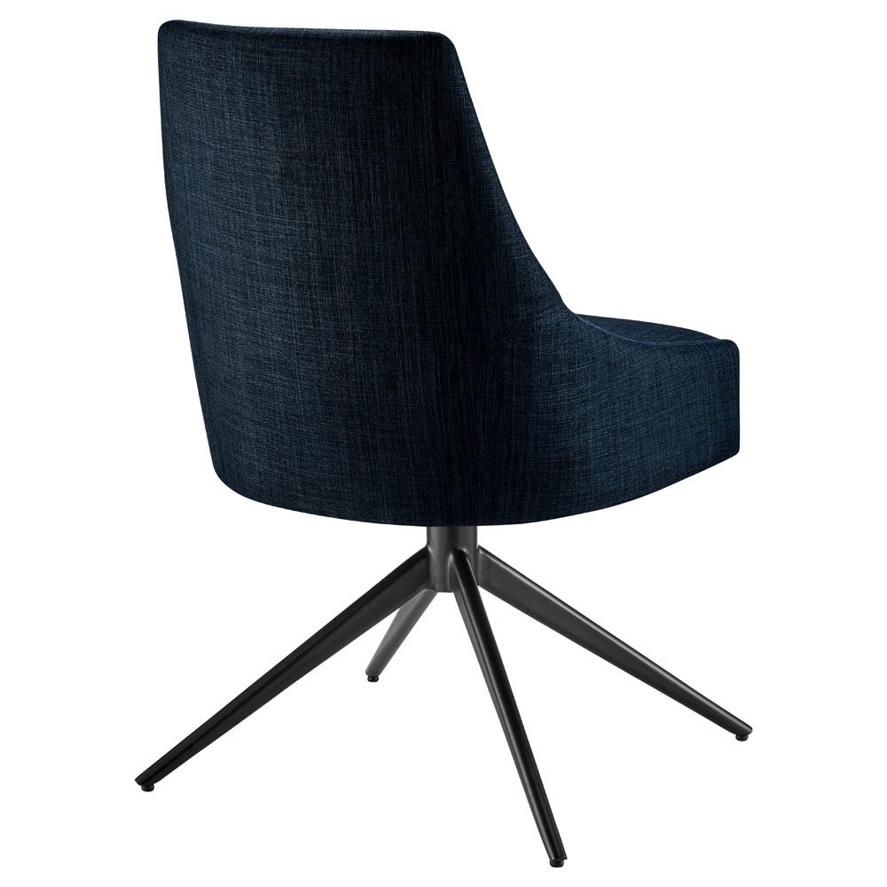 Euro Style - Signa Fabric Swivel Side Chair, Blue/Black - 38996-BLU veiw 4