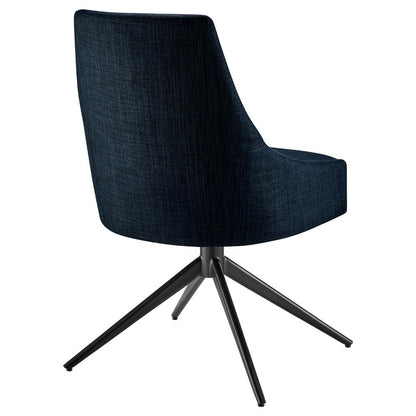 Euro Style - Signa Fabric Swivel Side Chair, Blue/Black - 38996-BLU veiw 4